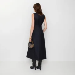 Belted Check Wool Dress