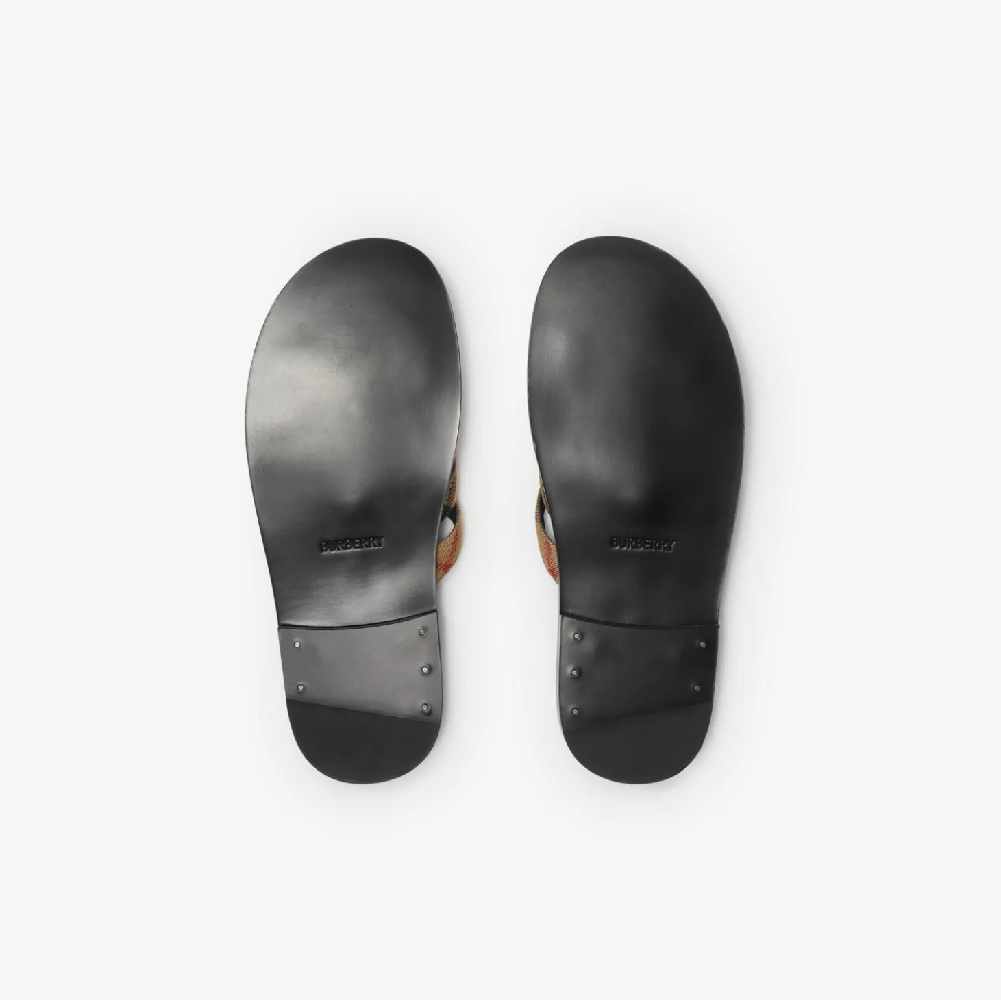 Check and Leather Drift Sandals