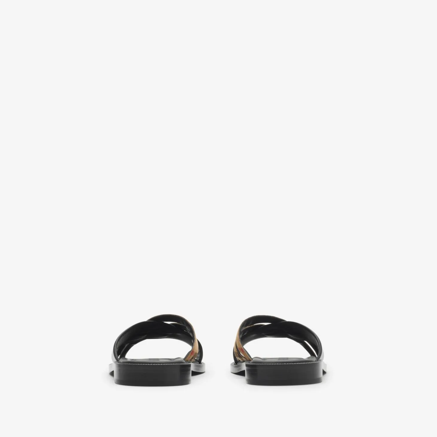 Check and Leather Drift Sandals
