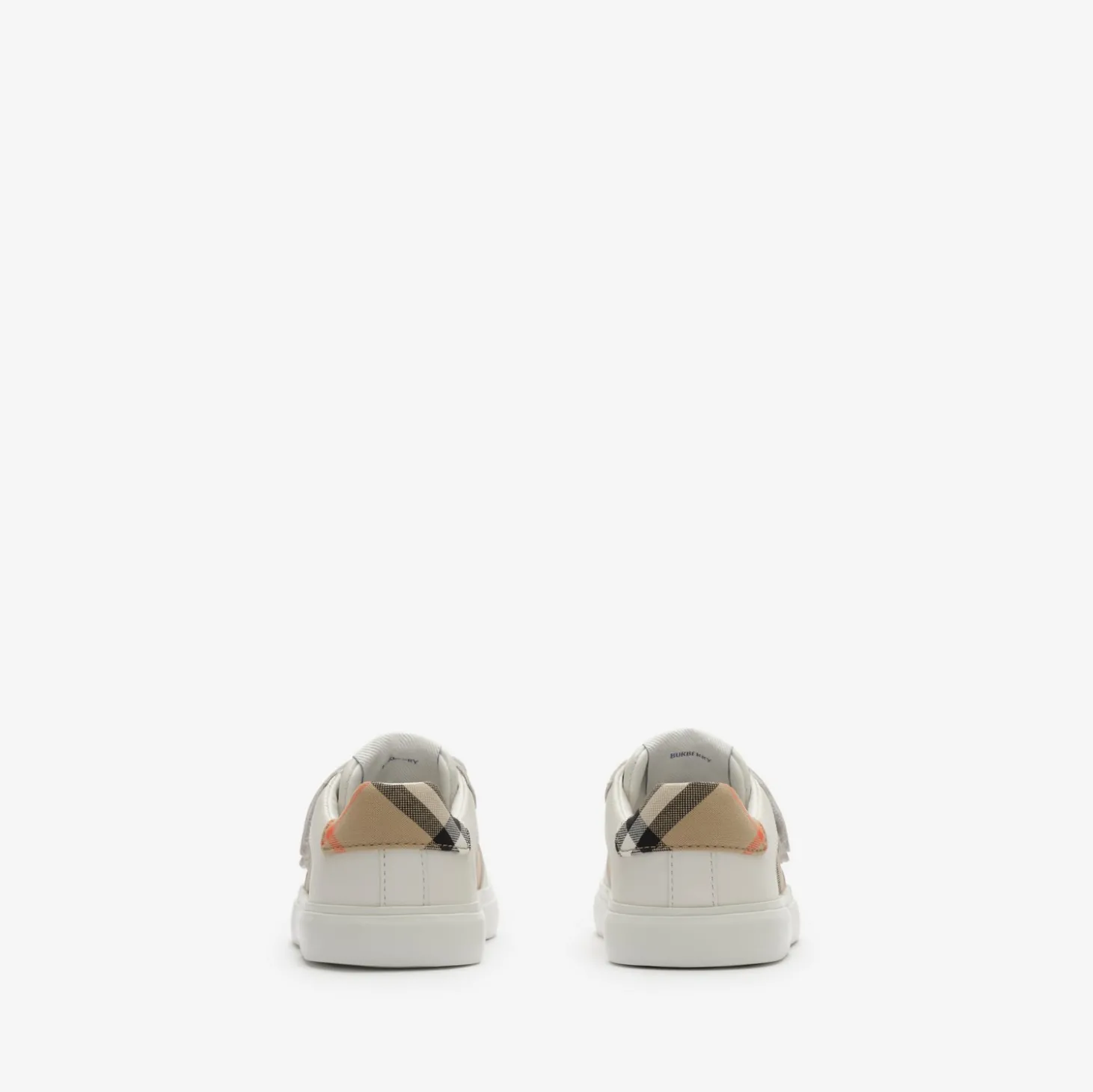 Check and Leather Sneakers