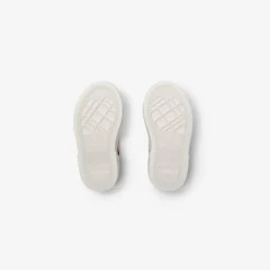 Check and Leather Sneakers