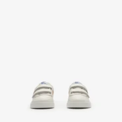 Check and Leather Sneakers