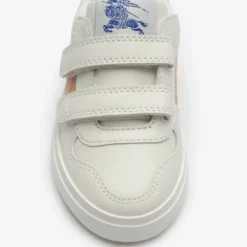 Check and Leather Sneakers