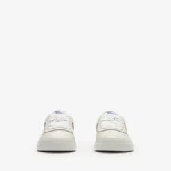 Check and Leather Sneakers