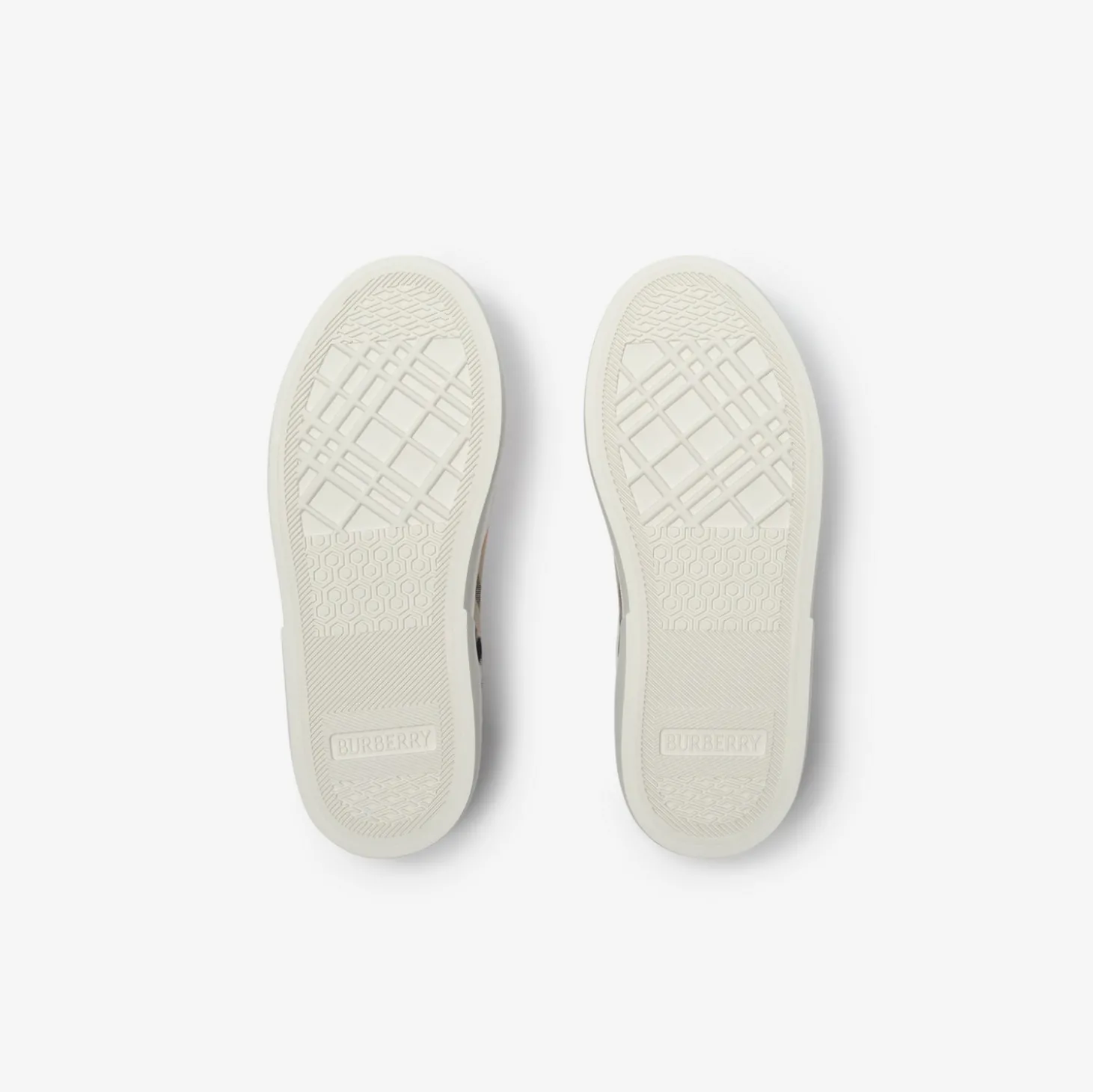 Check and Leather Sneakers