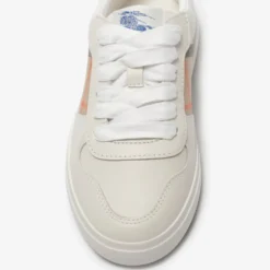 Check and Leather Sneakers