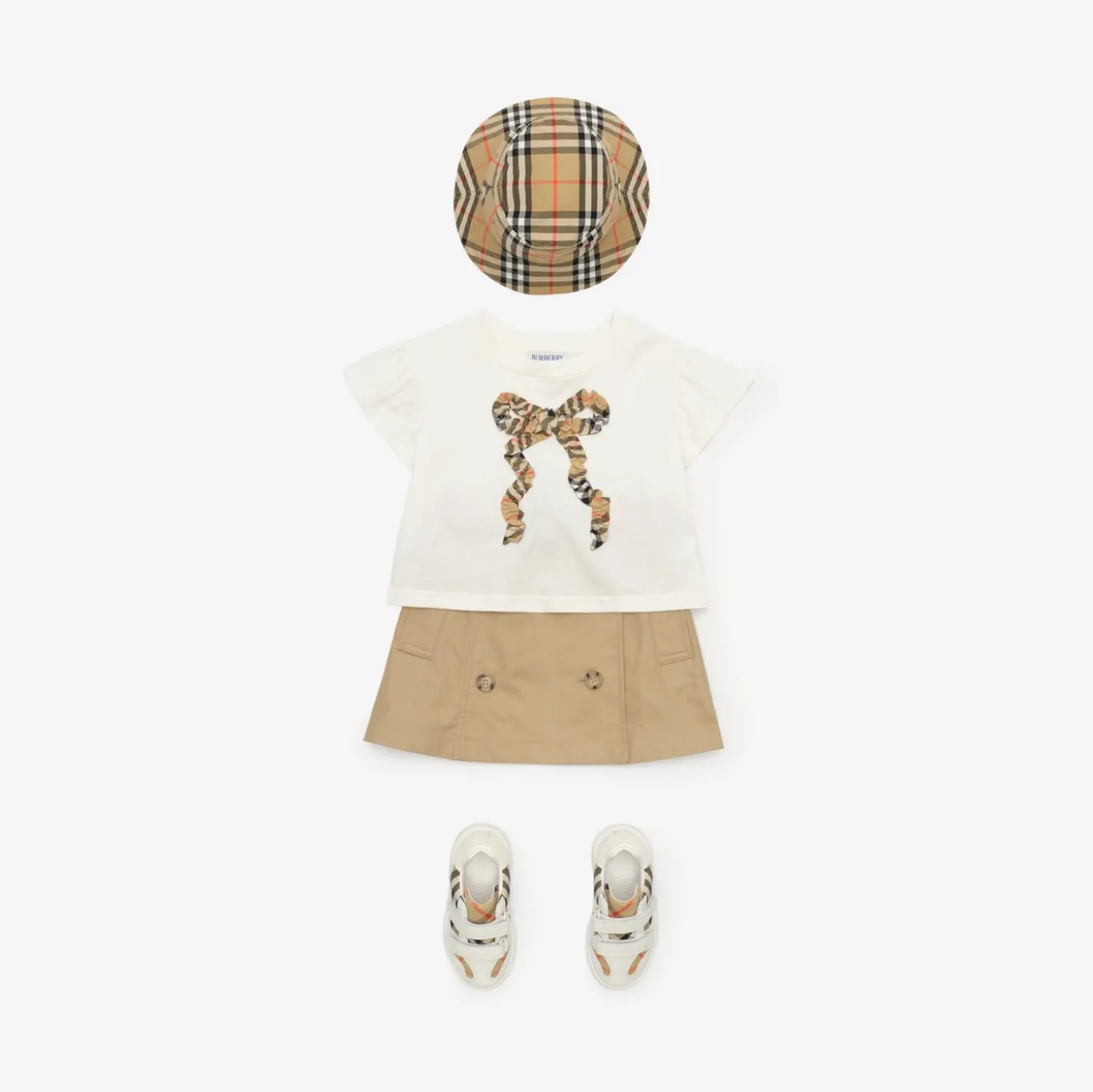 Check Bow Cotton T-shirt