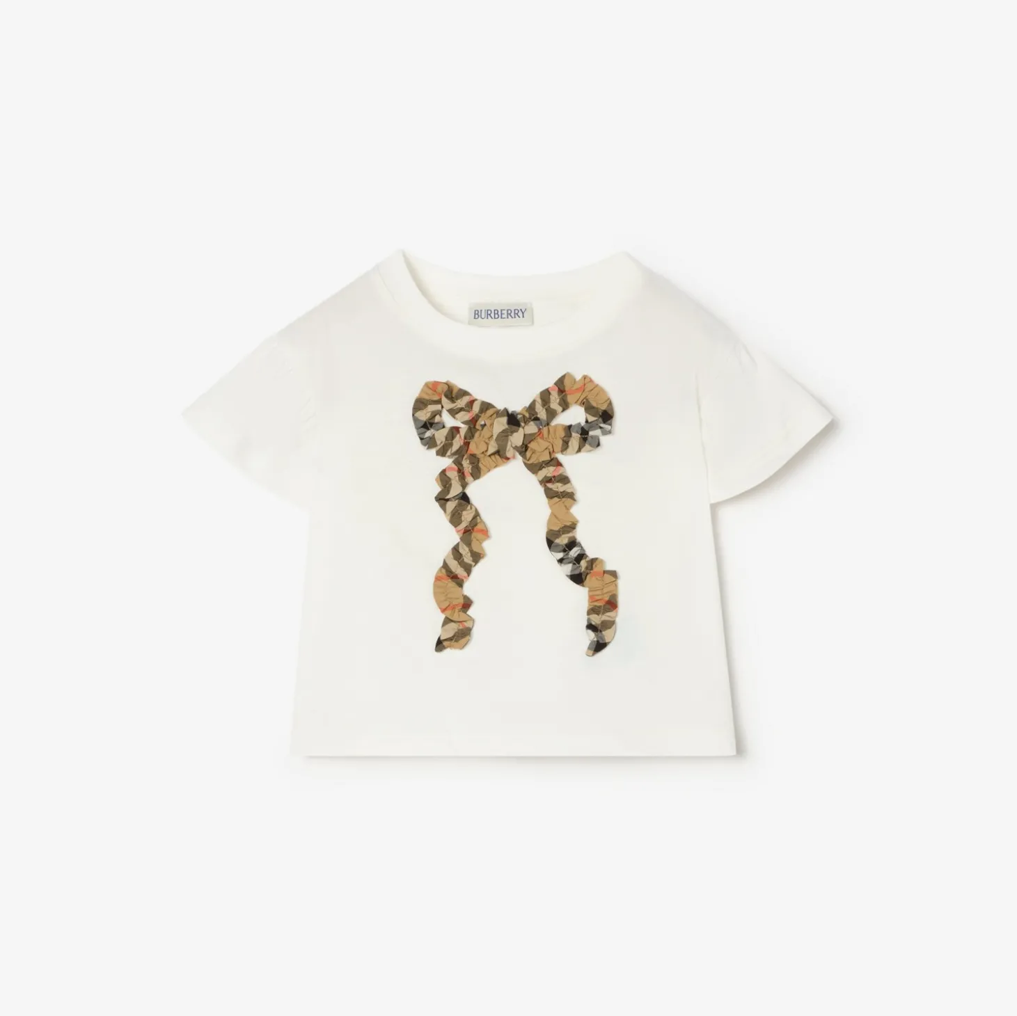 Check Bow Cotton T-shirt