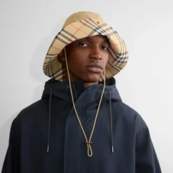 Check Brim Gabardine Hat