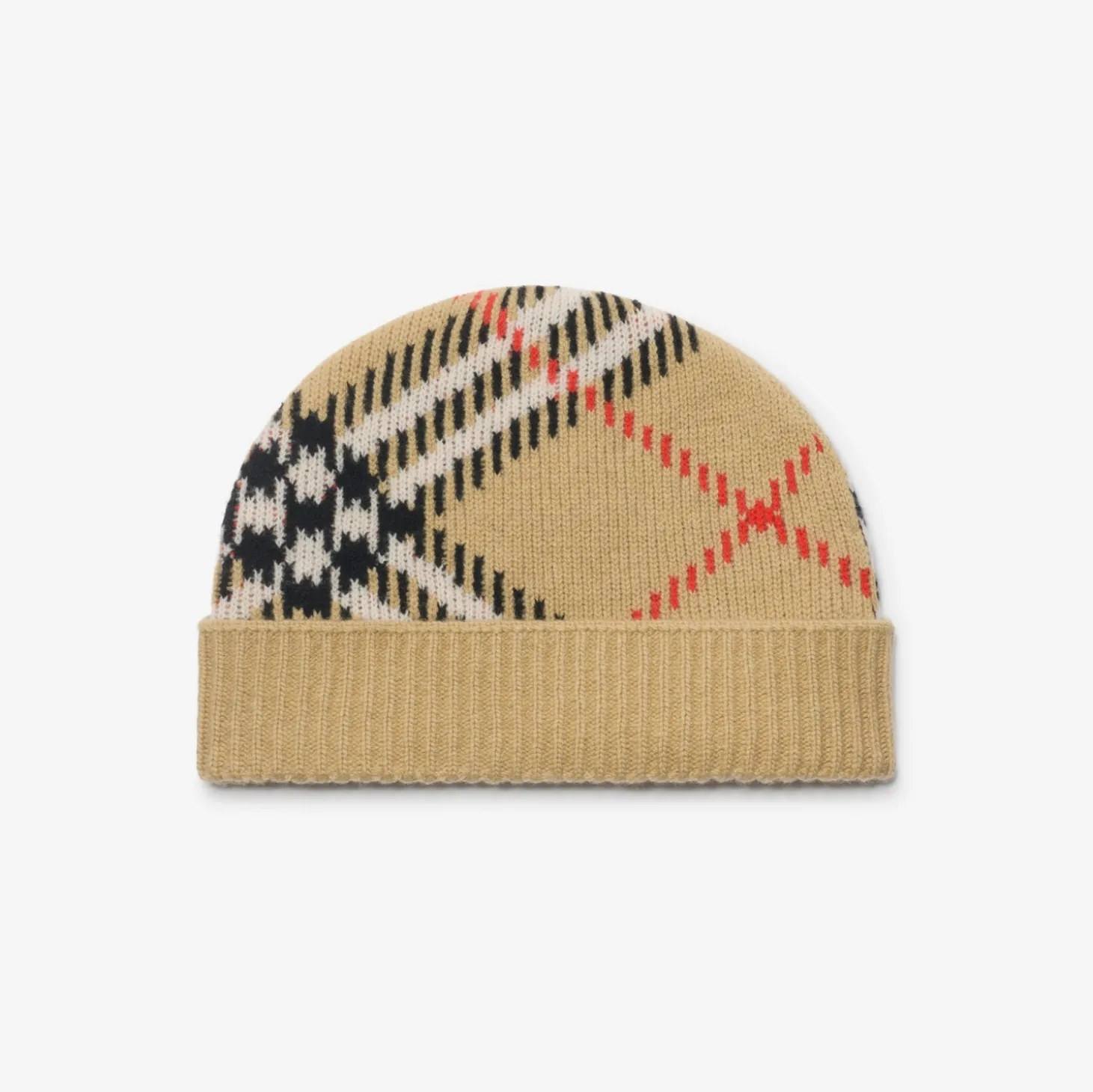 Check Cashmere Blend Beanie
