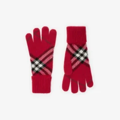 Check Cashmere Blend Gloves