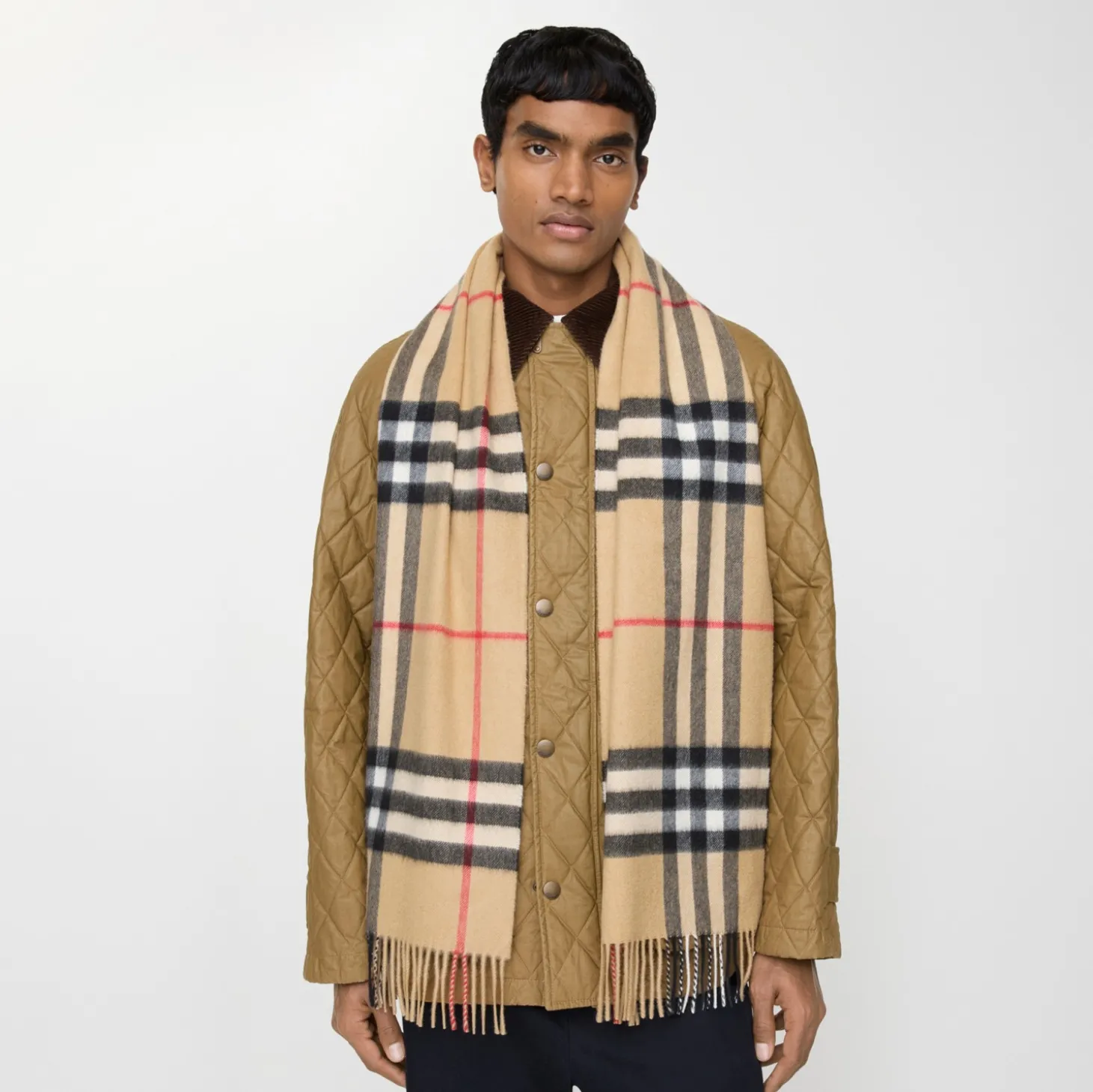 Check Cashmere Scarf