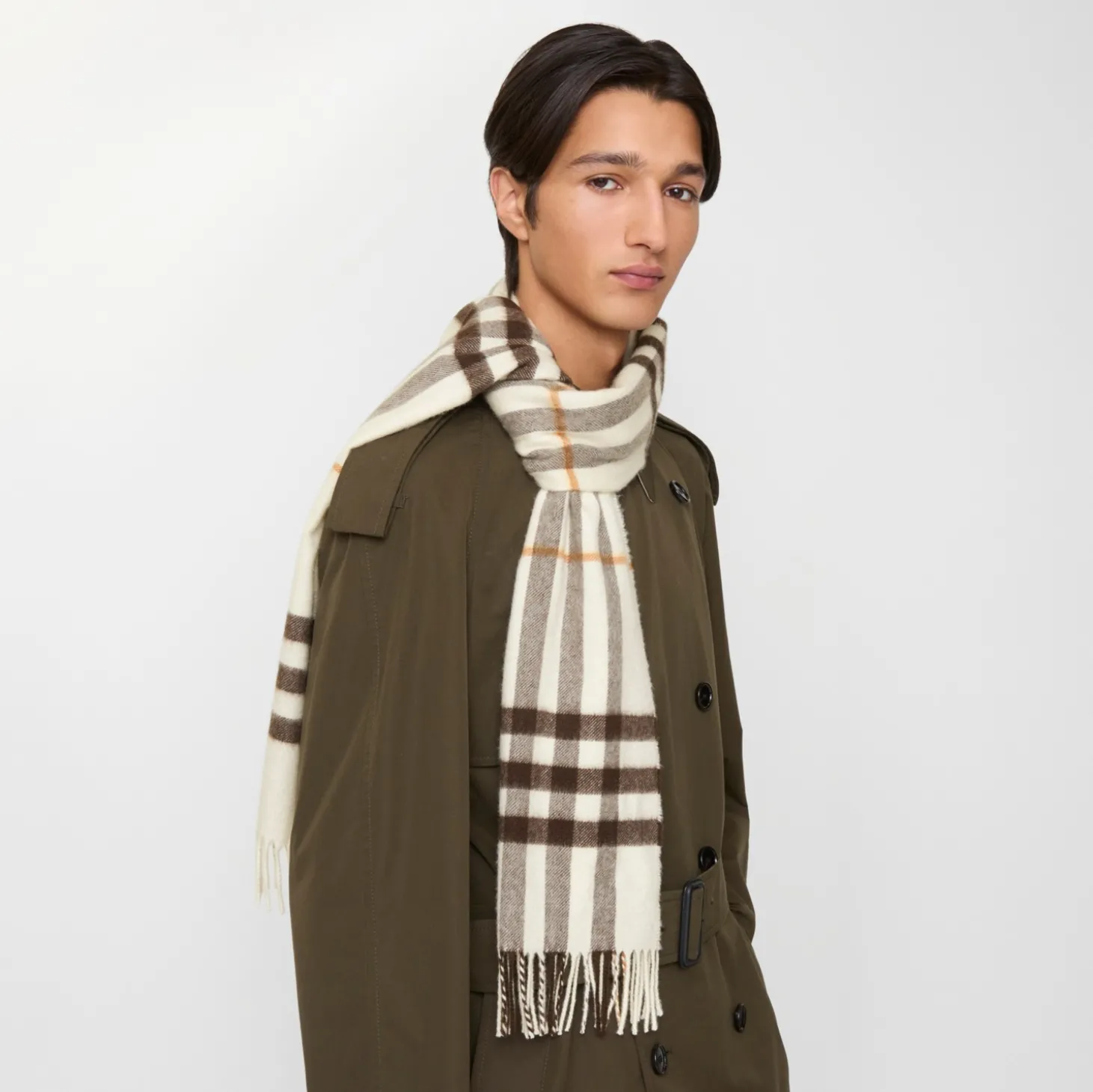 Check Cashmere Scarf