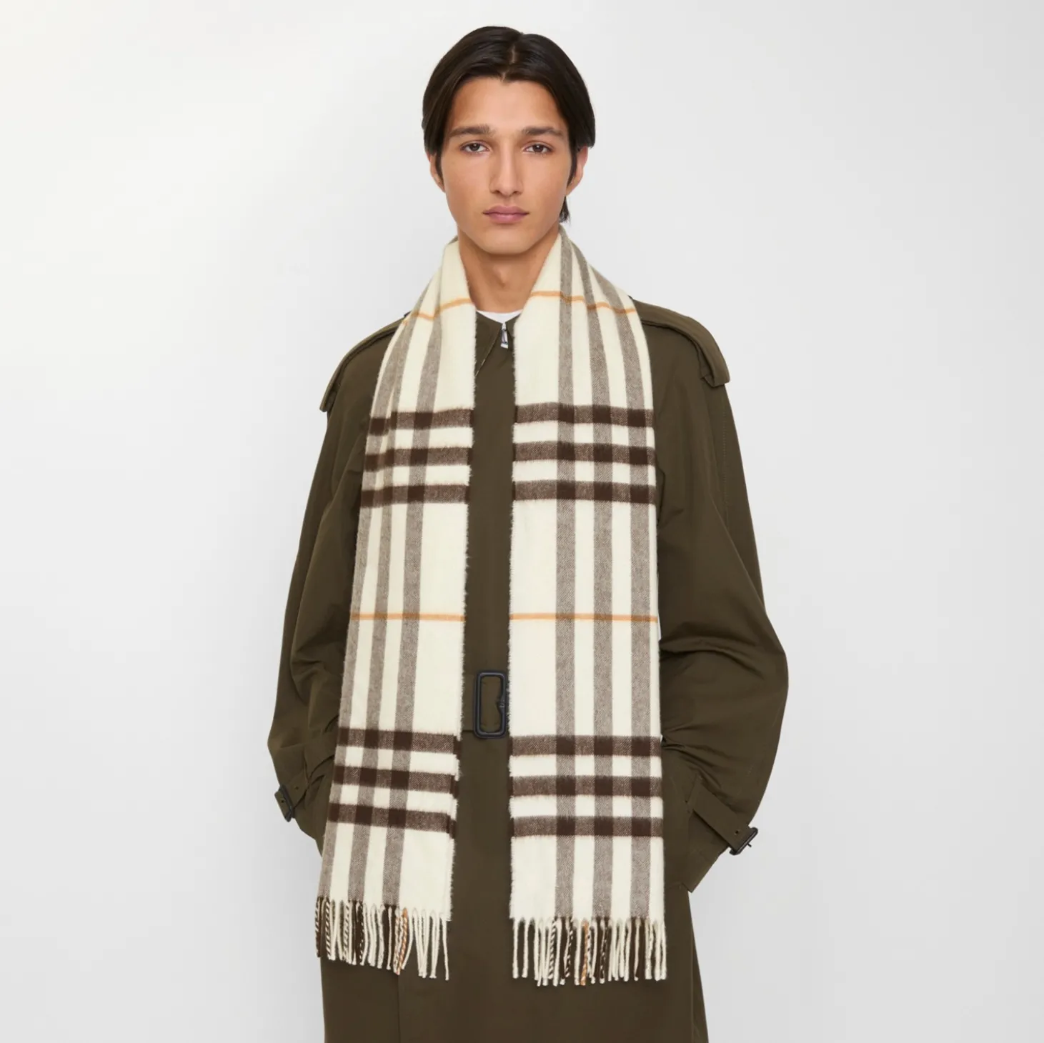 Check Cashmere Scarf