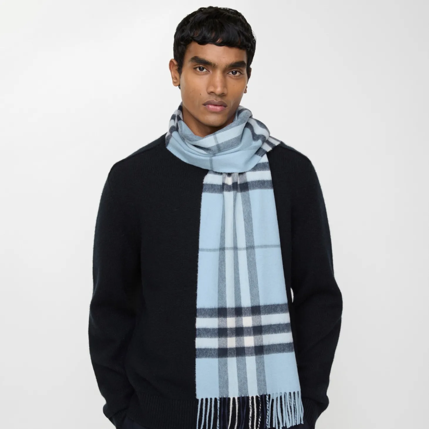 Check Cashmere Scarf