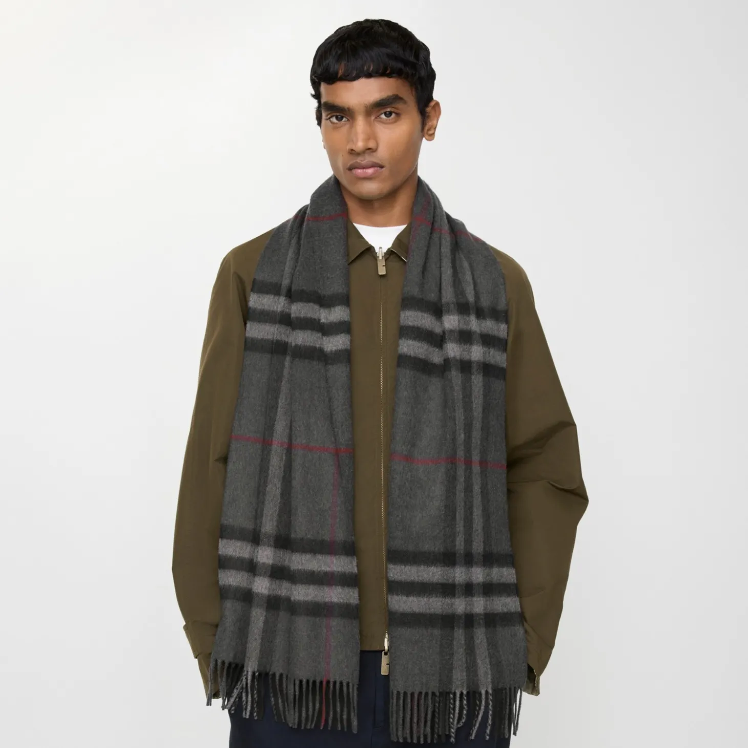 Check Cashmere Scarf