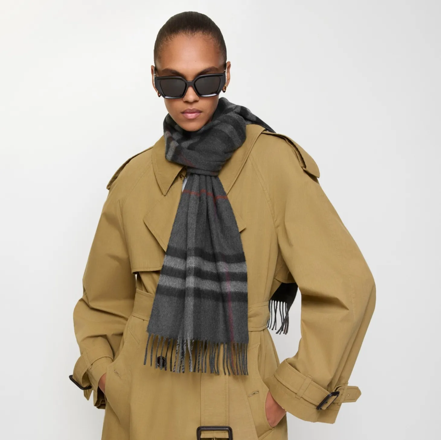 Check Cashmere Scarf