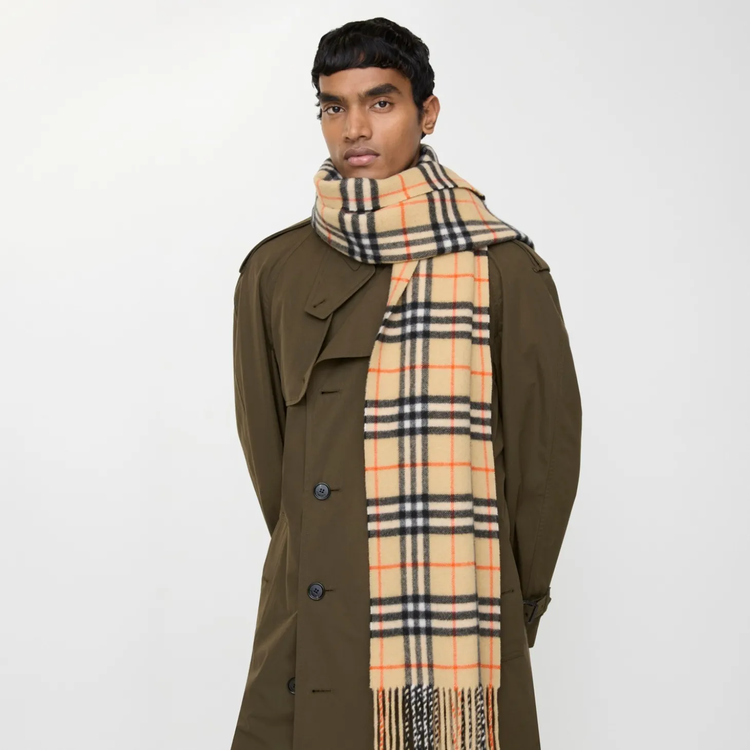 Check Cashmere Scarf