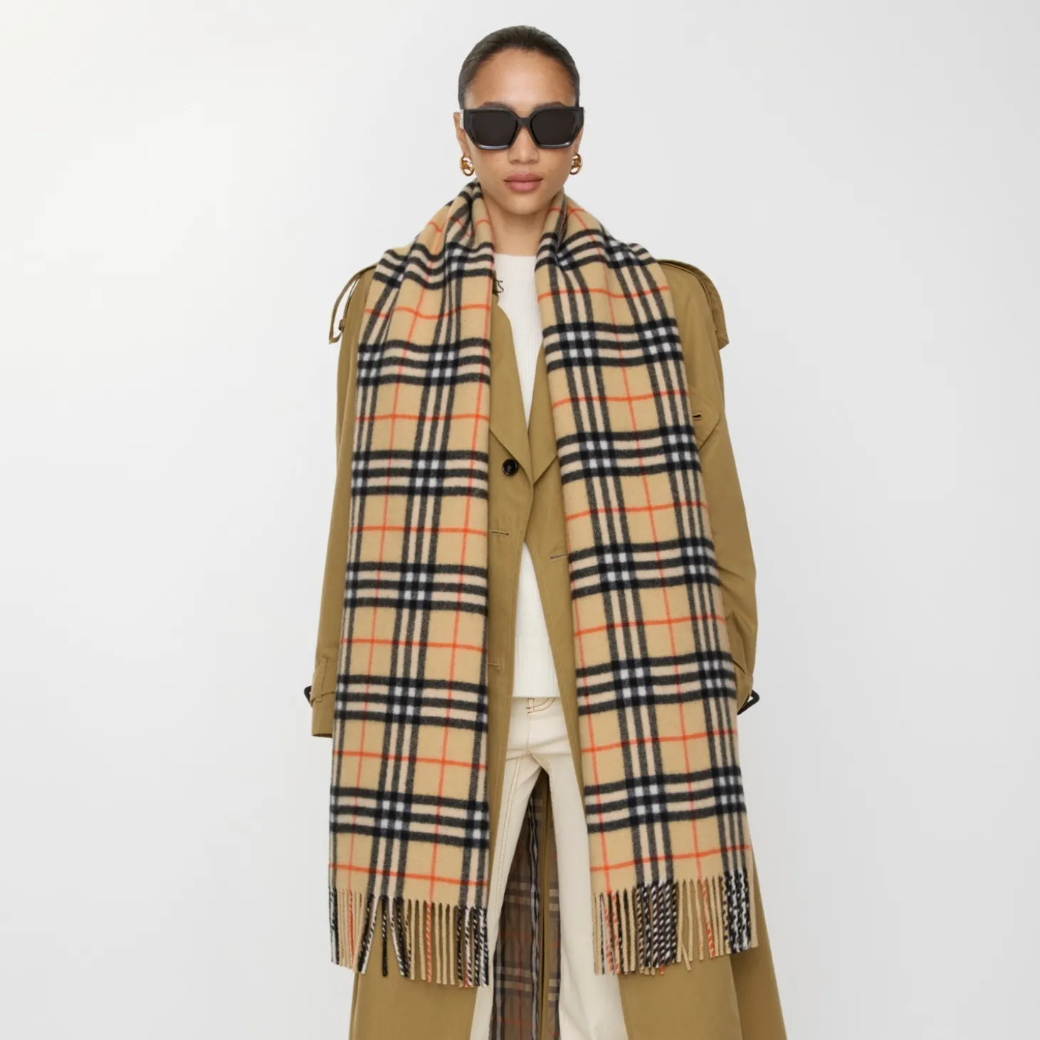Check Cashmere Scarf