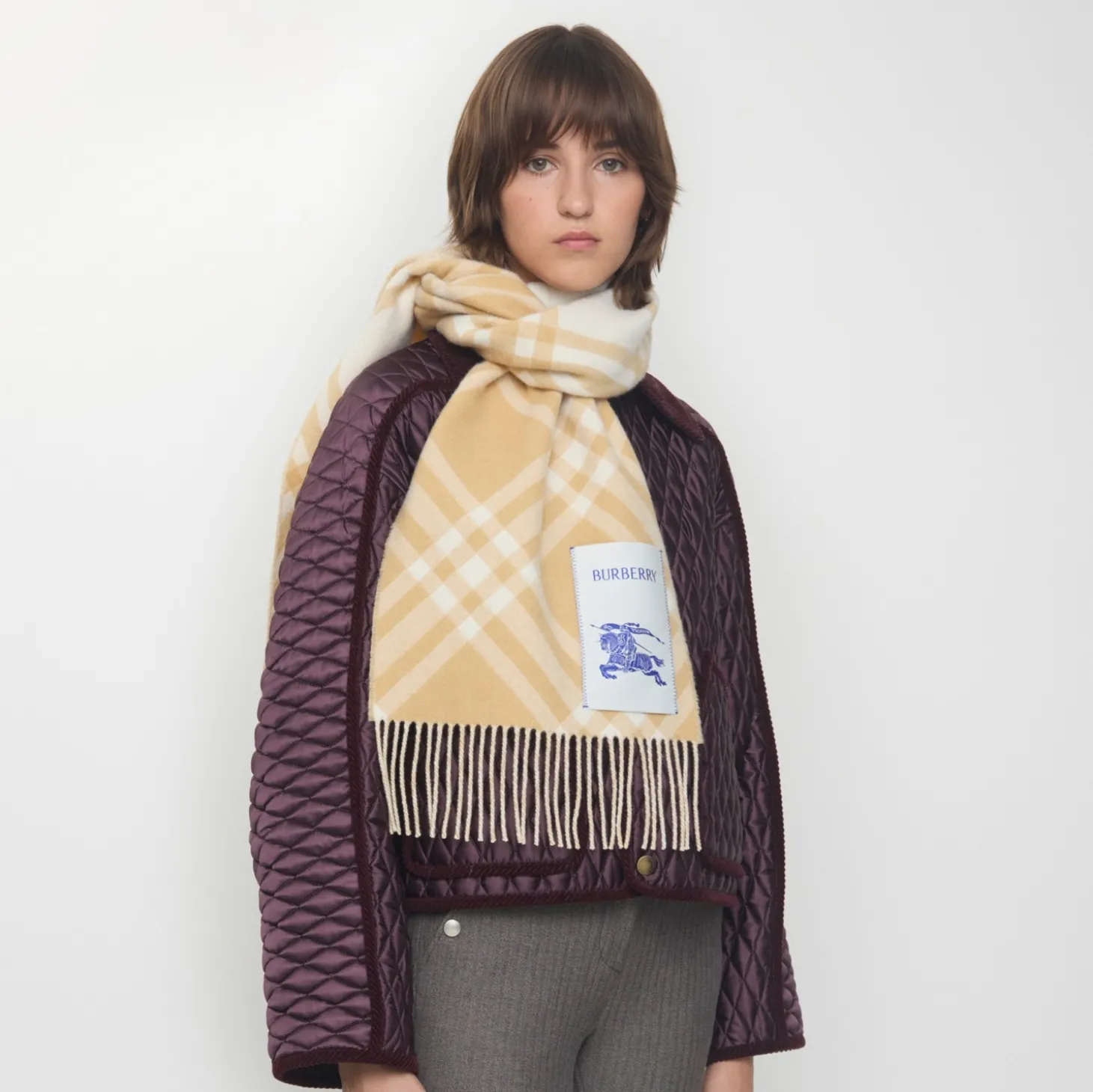 Check Cashmere Scarf