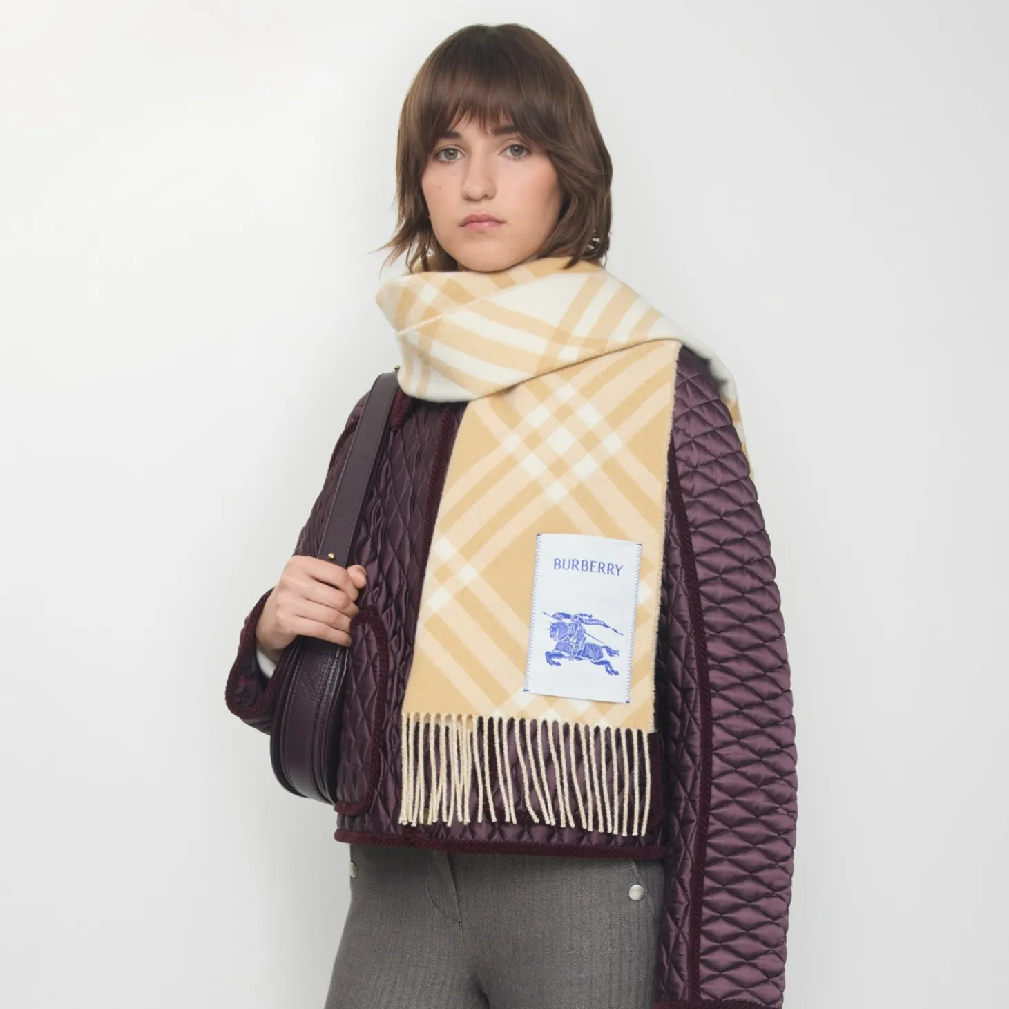 Check Cashmere Scarf