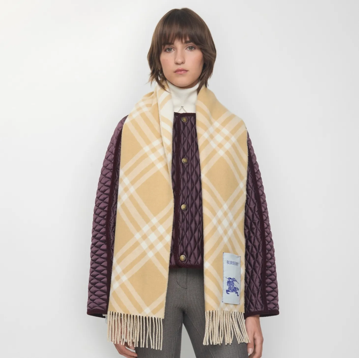 Check Cashmere Scarf