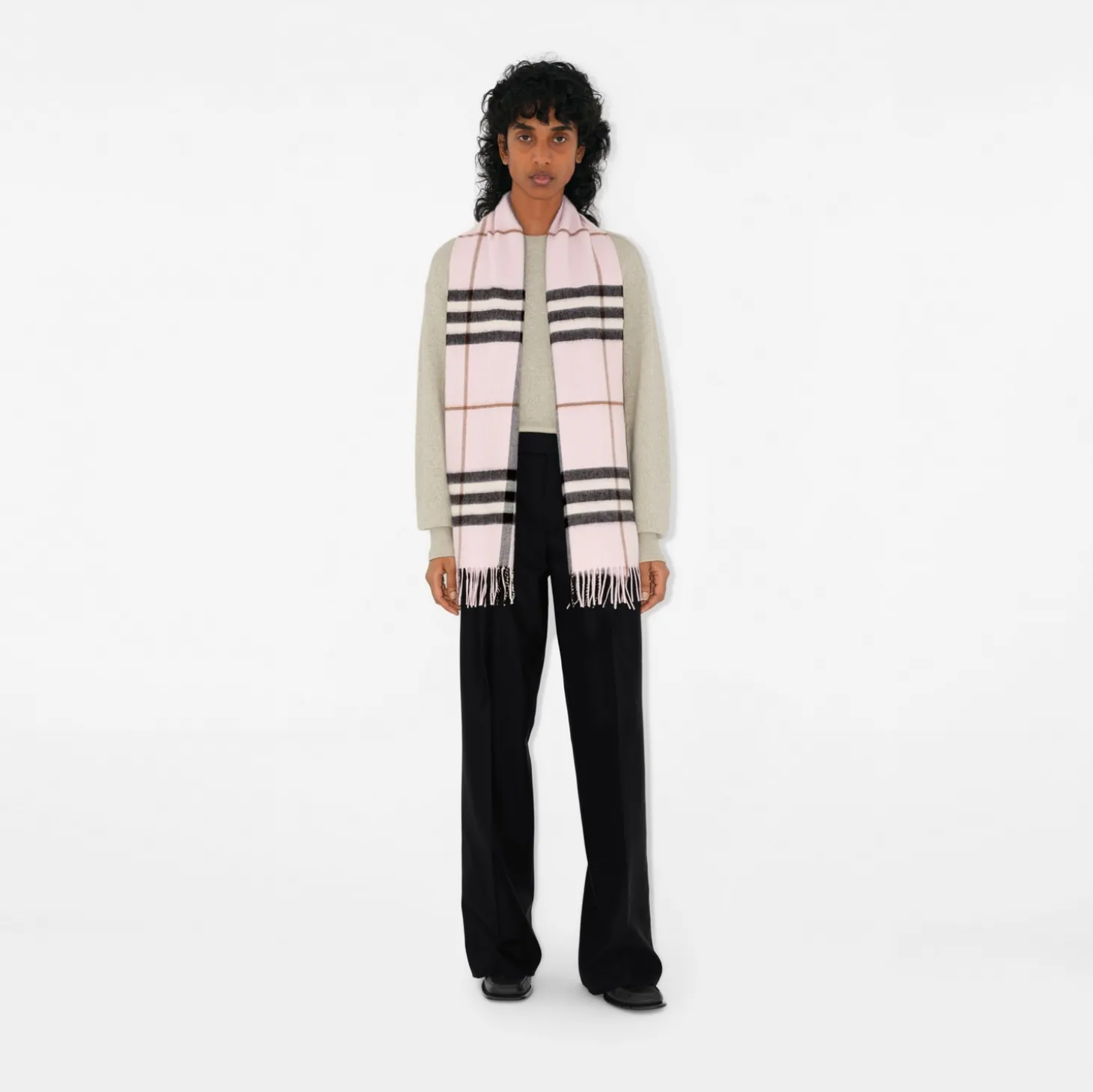 Check Cashmere Scarf