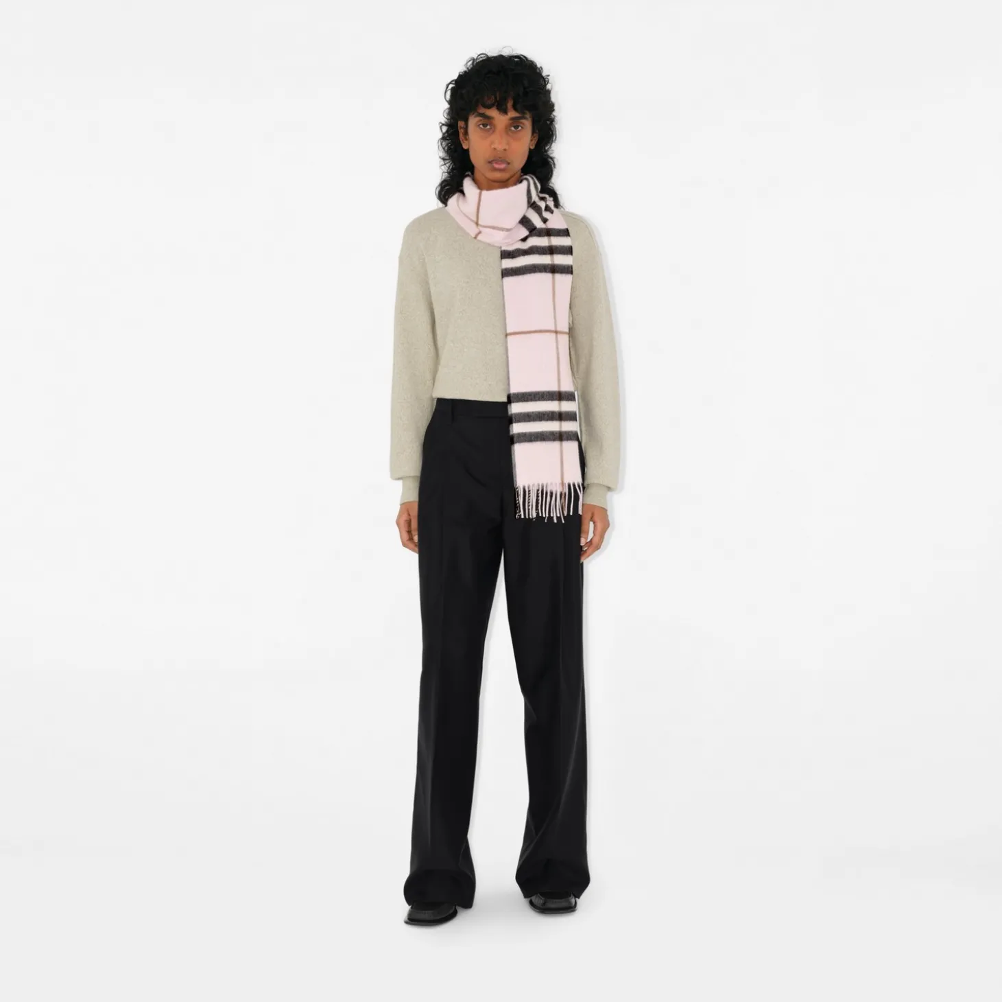 Check Cashmere Scarf