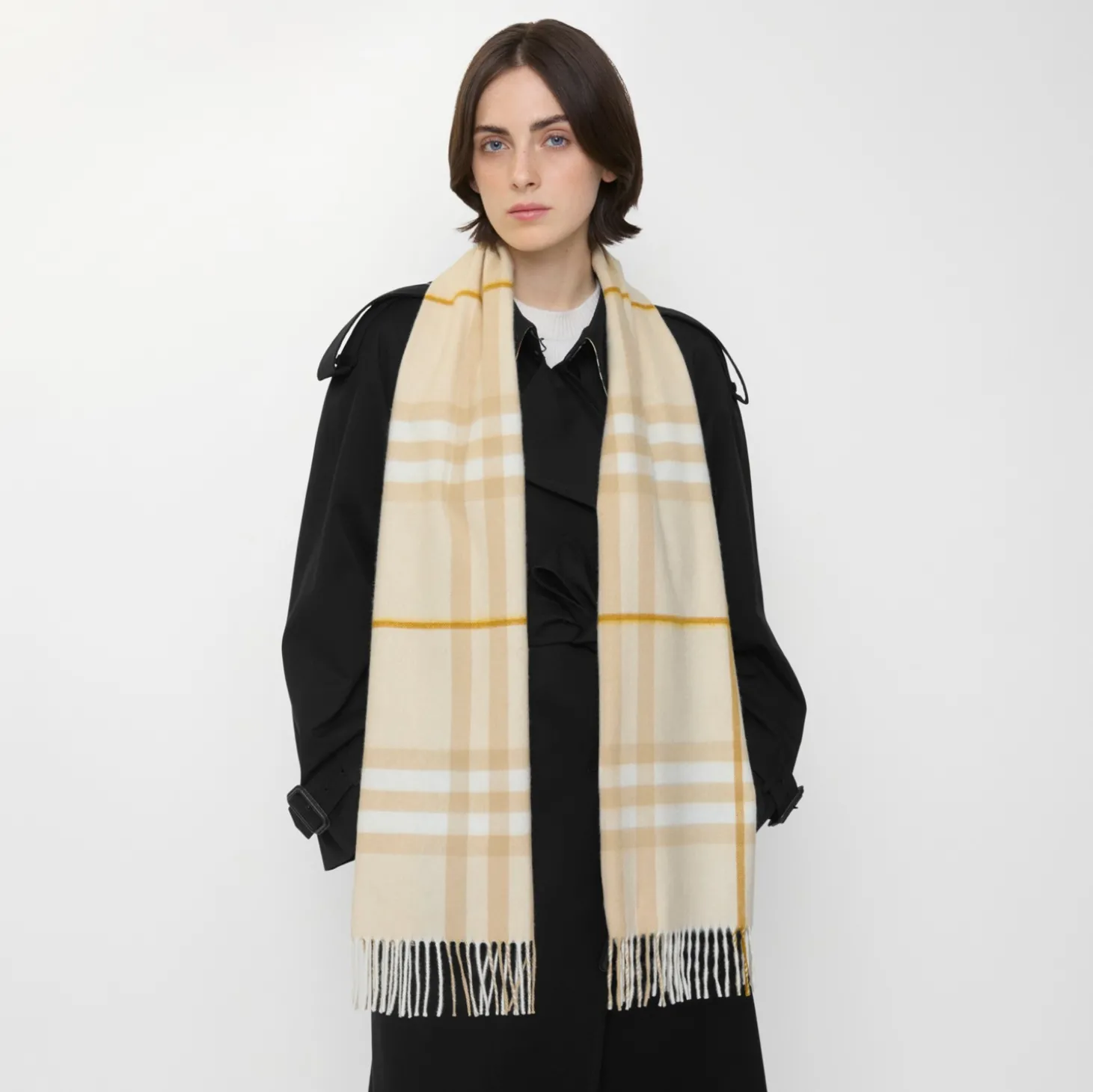 Check Cashmere Scarf
