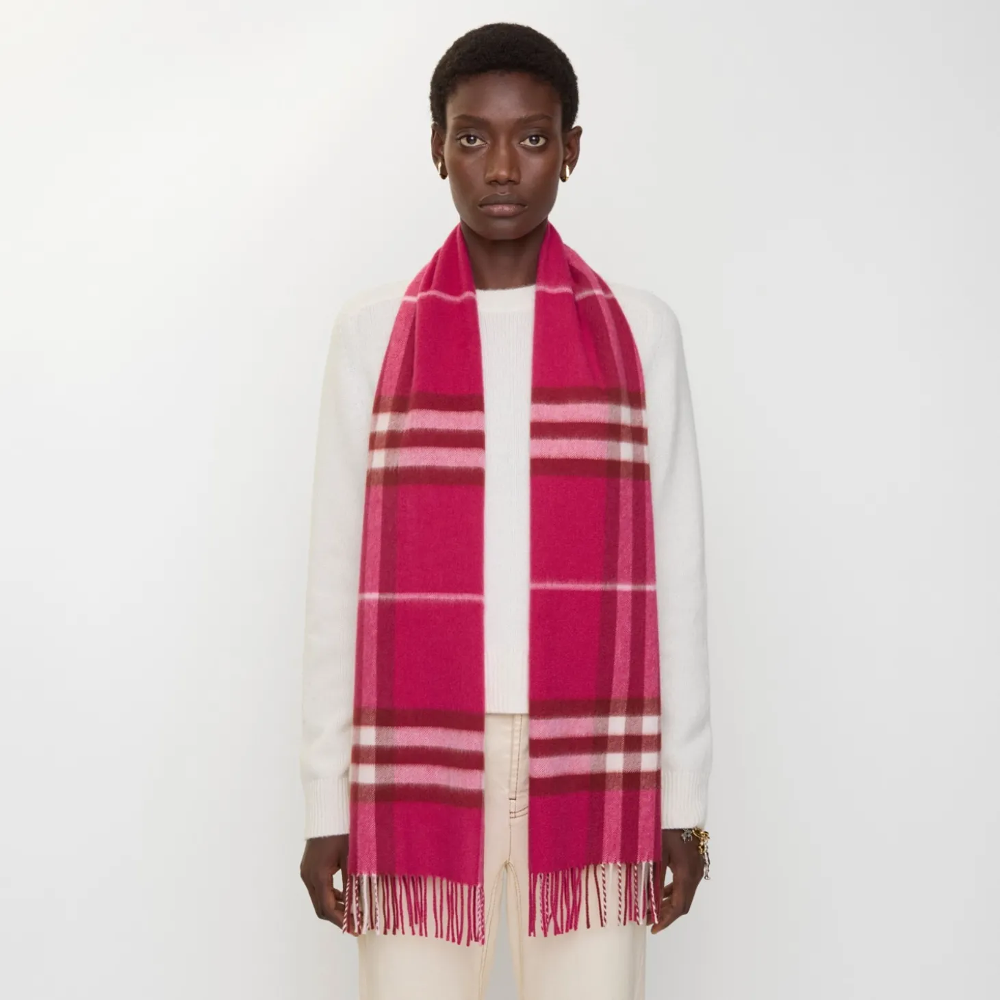 Check Cashmere Scarf