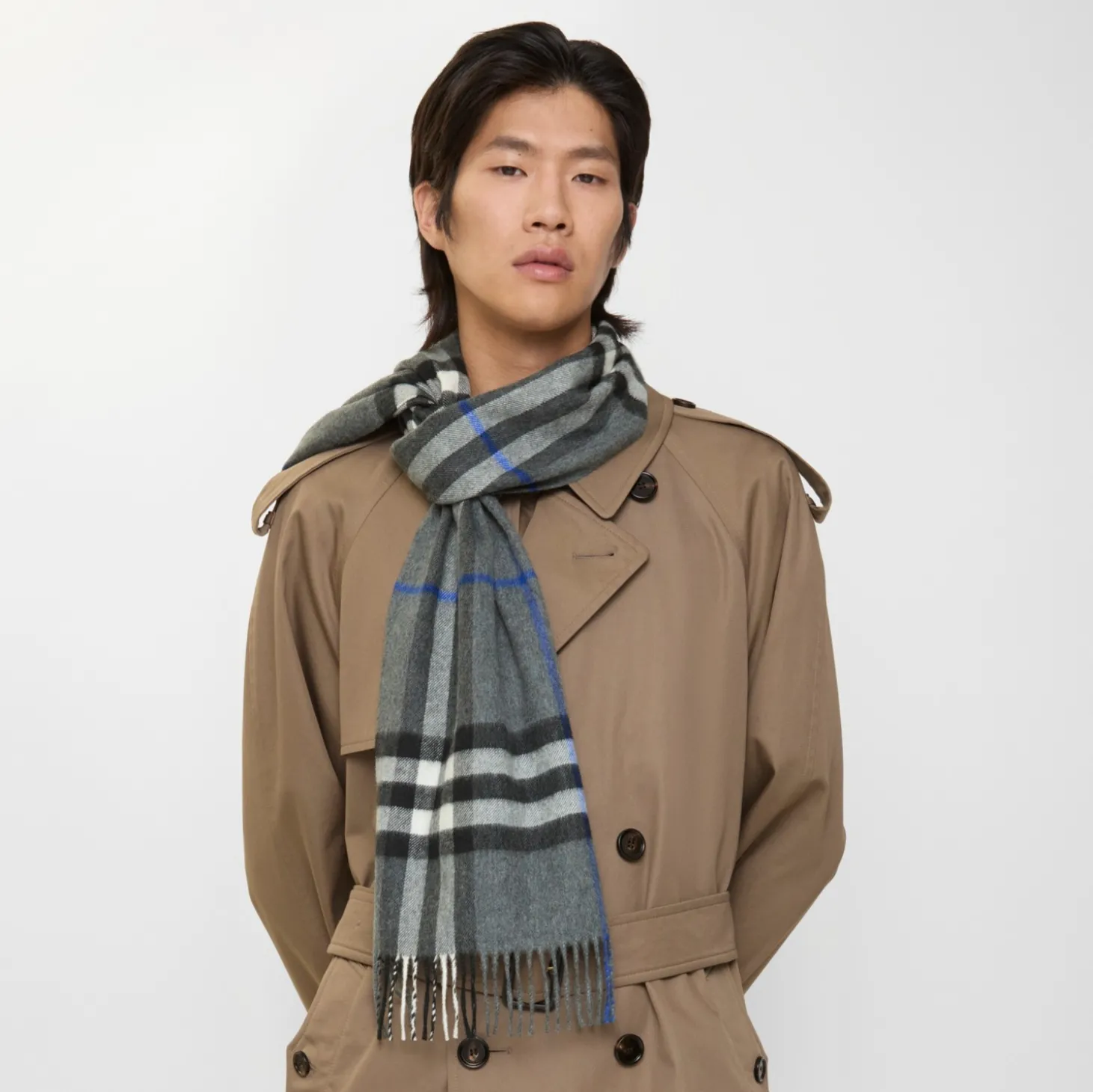 Check Cashmere Scarf
