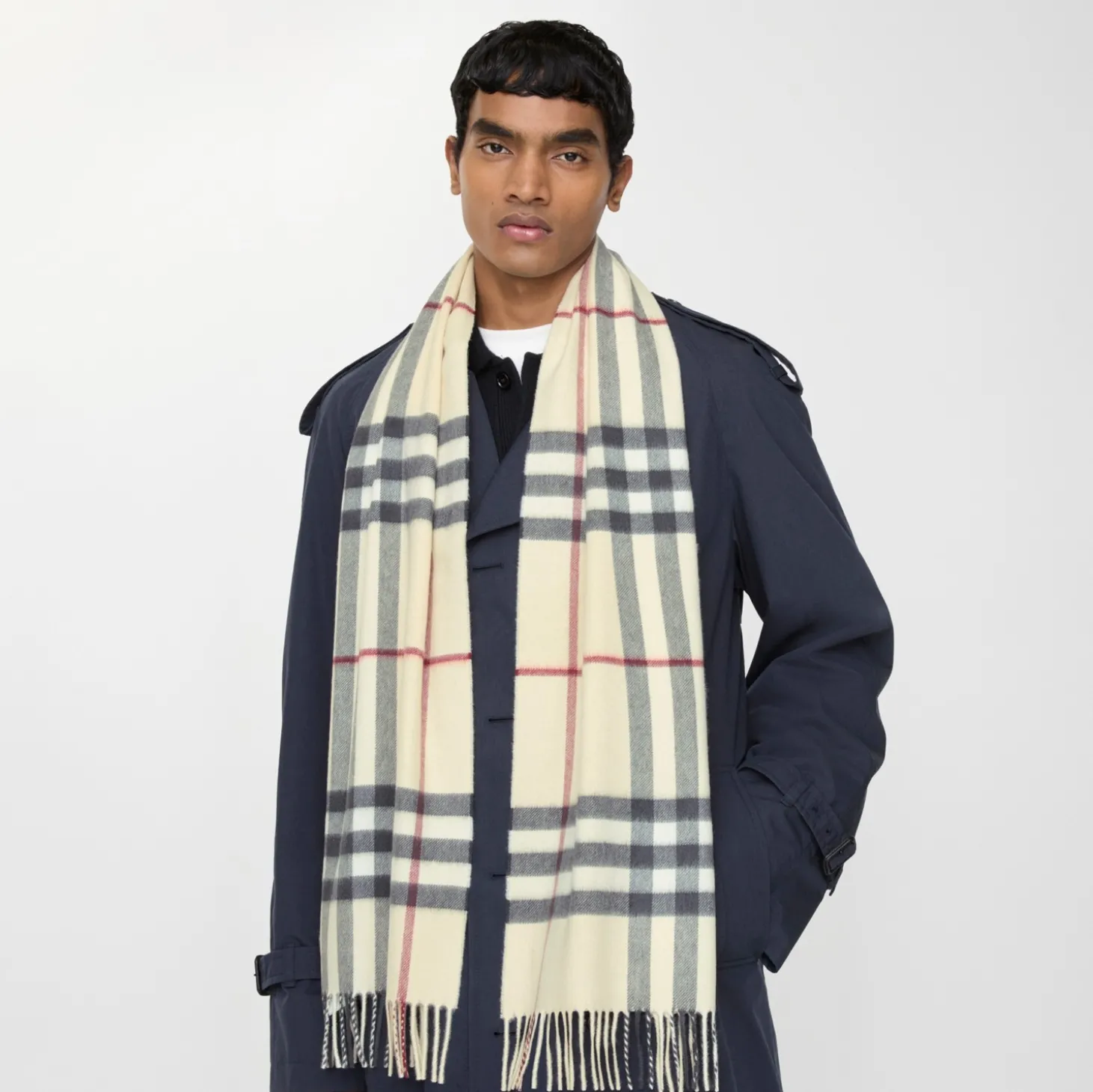 Check Cashmere Scarf