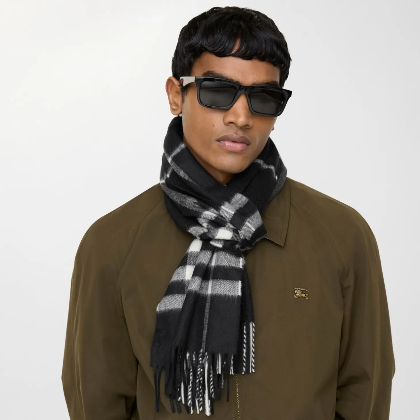 Check Cashmere Scarf