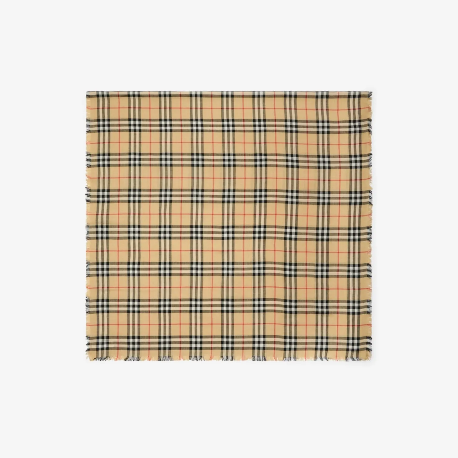 Check Cashmere Silk Scarf