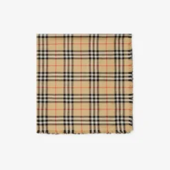 Check Cashmere Silk Scarf