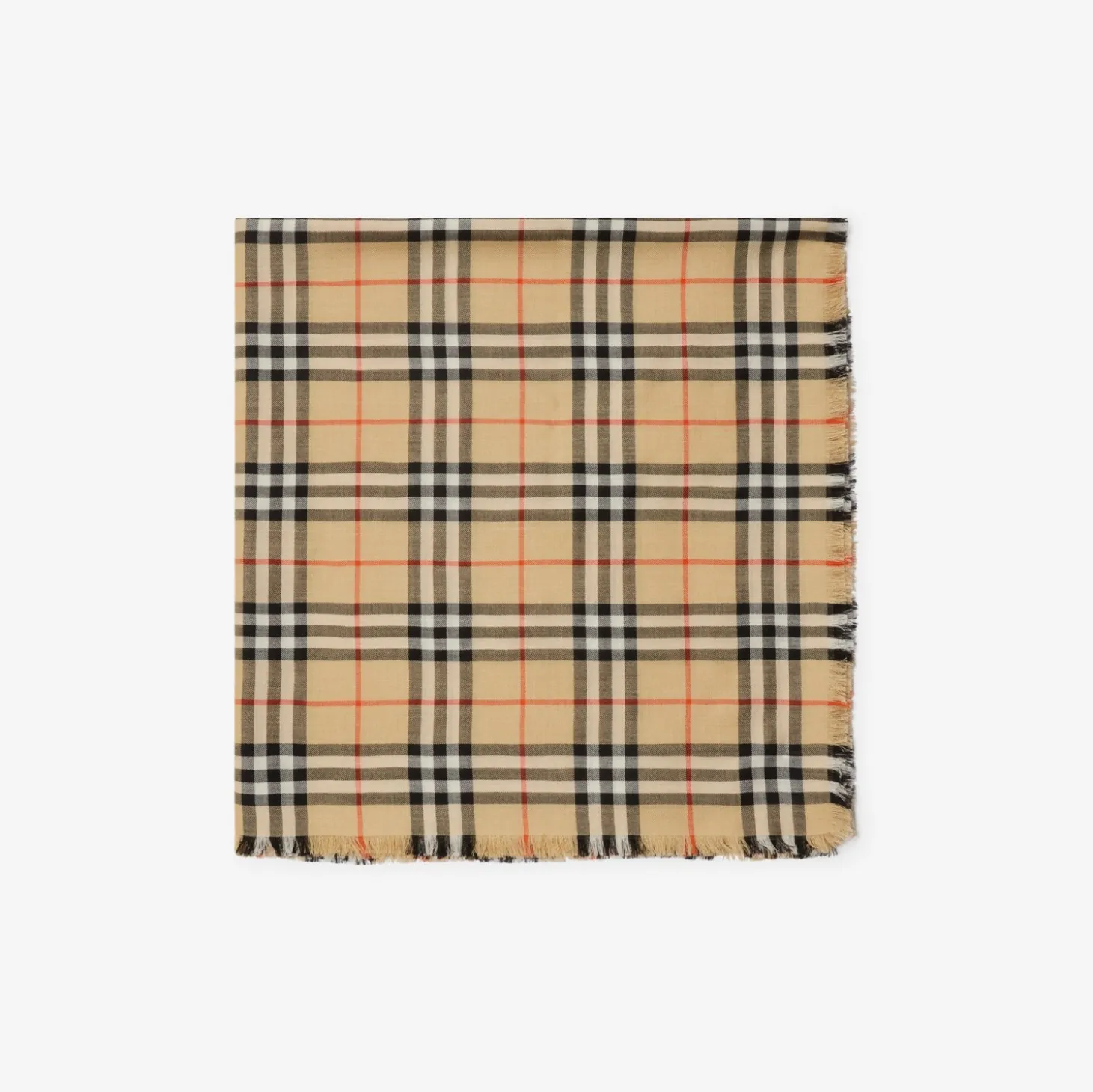 Check Cashmere Silk Scarf