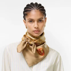 Check Charm Silk Scarf