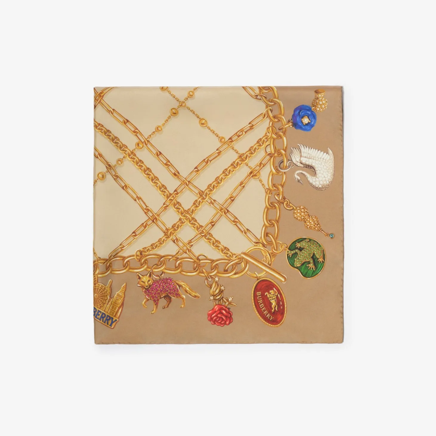 Check Charm Silk Scarf