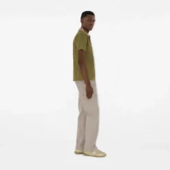 Check Collar Cotton Polo Shirt