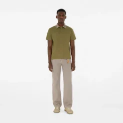 Check Collar Cotton Polo Shirt