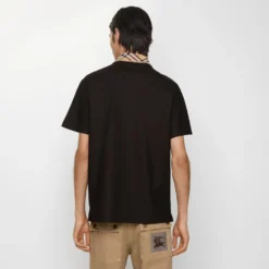 Check Collar Cotton Polo Shirt