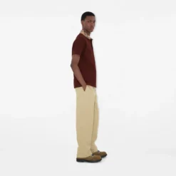 Check Collar Cotton Polo Shirt