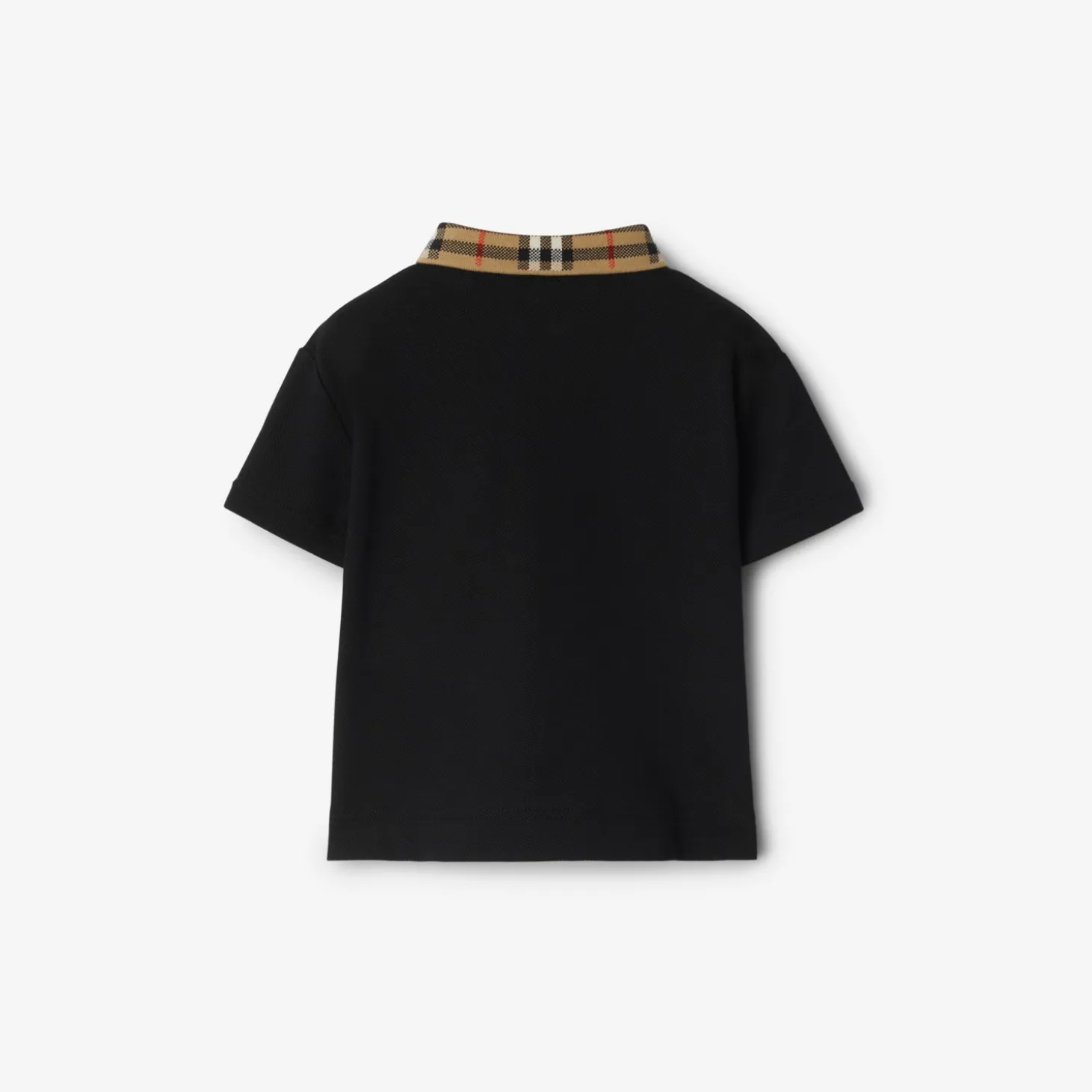 Check Collar Cotton Polo Shirt