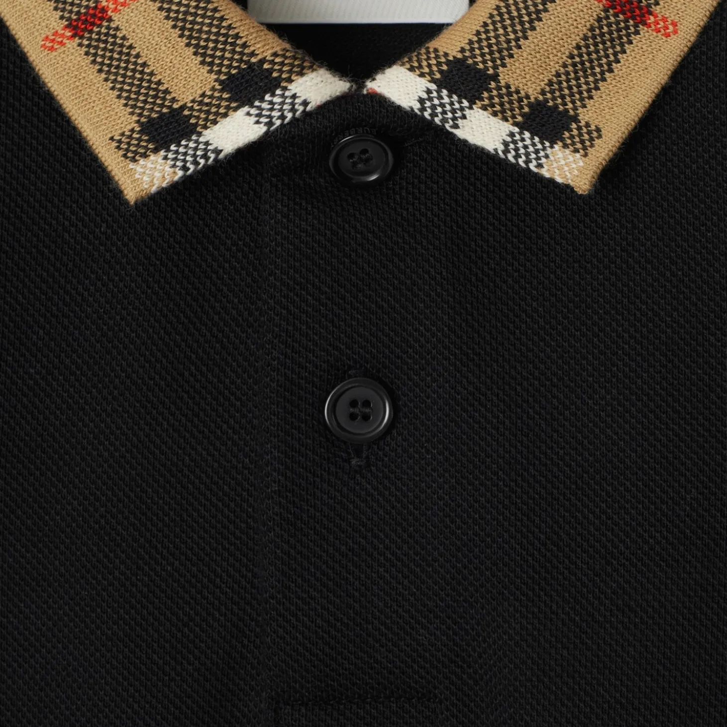Check Collar Cotton Polo Shirt