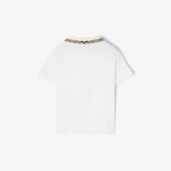 Check Collar Cotton Polo Shirt