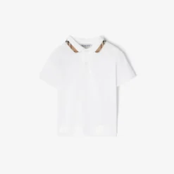 Check Collar Cotton Polo Shirt