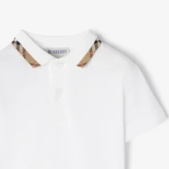 Check Collar Cotton Polo Shirt