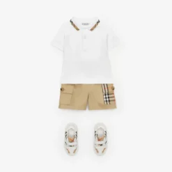 Check Collar Cotton Polo Shirt
