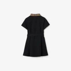 Check Collar Cotton Polo Shirt Dress