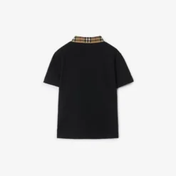 Check Collar Cotton Polo Shirt